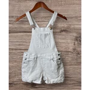 Justice Girls White Shortalls Lace Accents Size 14